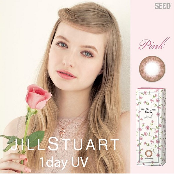 Jill Stuart 1-Day UV Pink flora pattern cosmetic lenses